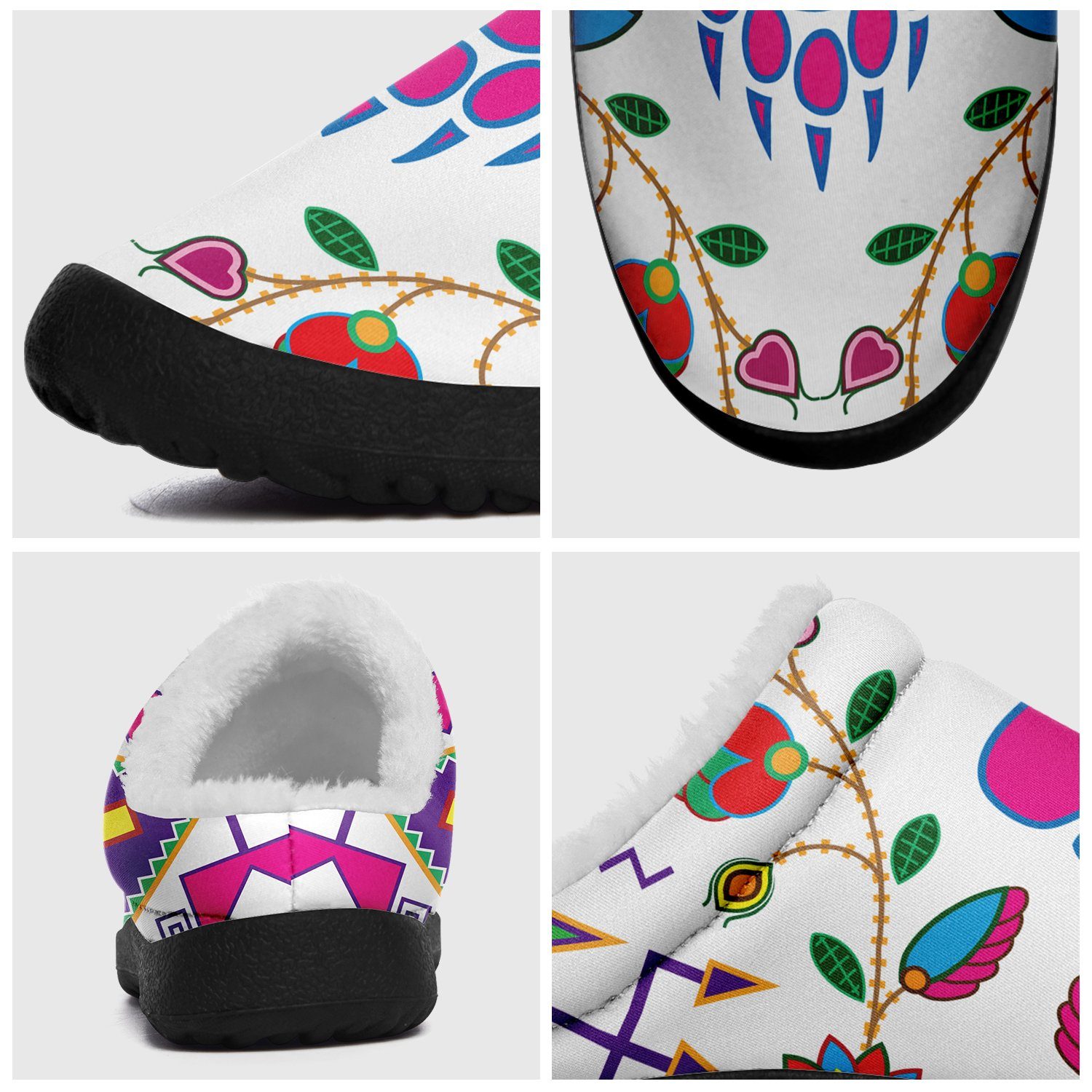 Geometric Floral Fall White Ikinnii Indoor Slipper 49 Dzine 