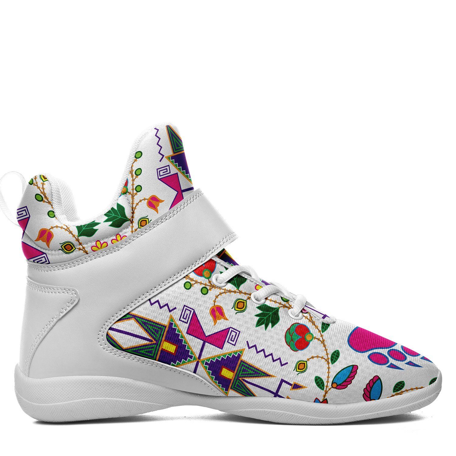 Geometric Floral Fall White Ipottaa Basketball / Sport High Top Shoes - White Sole 49 Dzine 