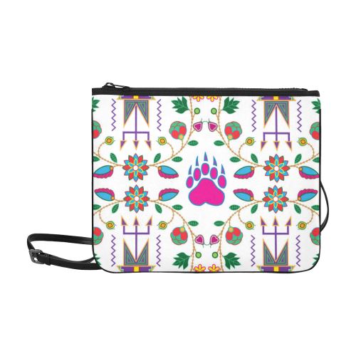 Geometric Floral Fall-White Slim Clutch Bag (Model 1668) Slim Clutch Bags (1668) e-joyer 