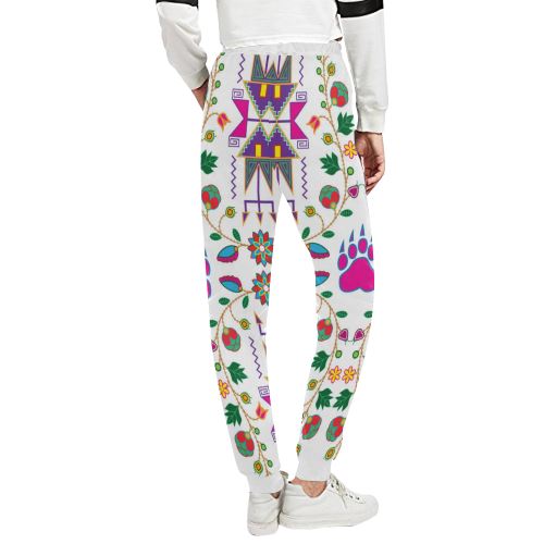 Geometric Floral Fall-White Women's All Over Print Sweatpants (Model L11) Women's All Over Print Sweatpants (L11) e-joyer 