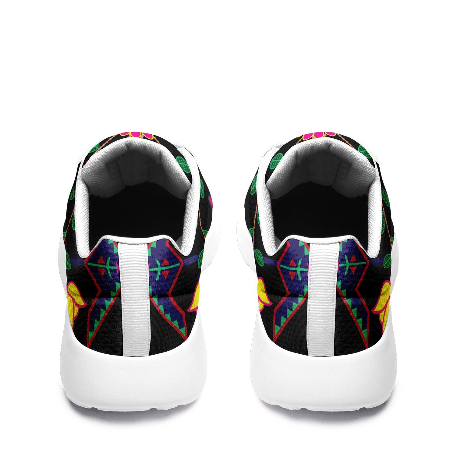 Geometric Floral Spring Black Ikkaayi Sport Sneakers ikkaayi Herman 