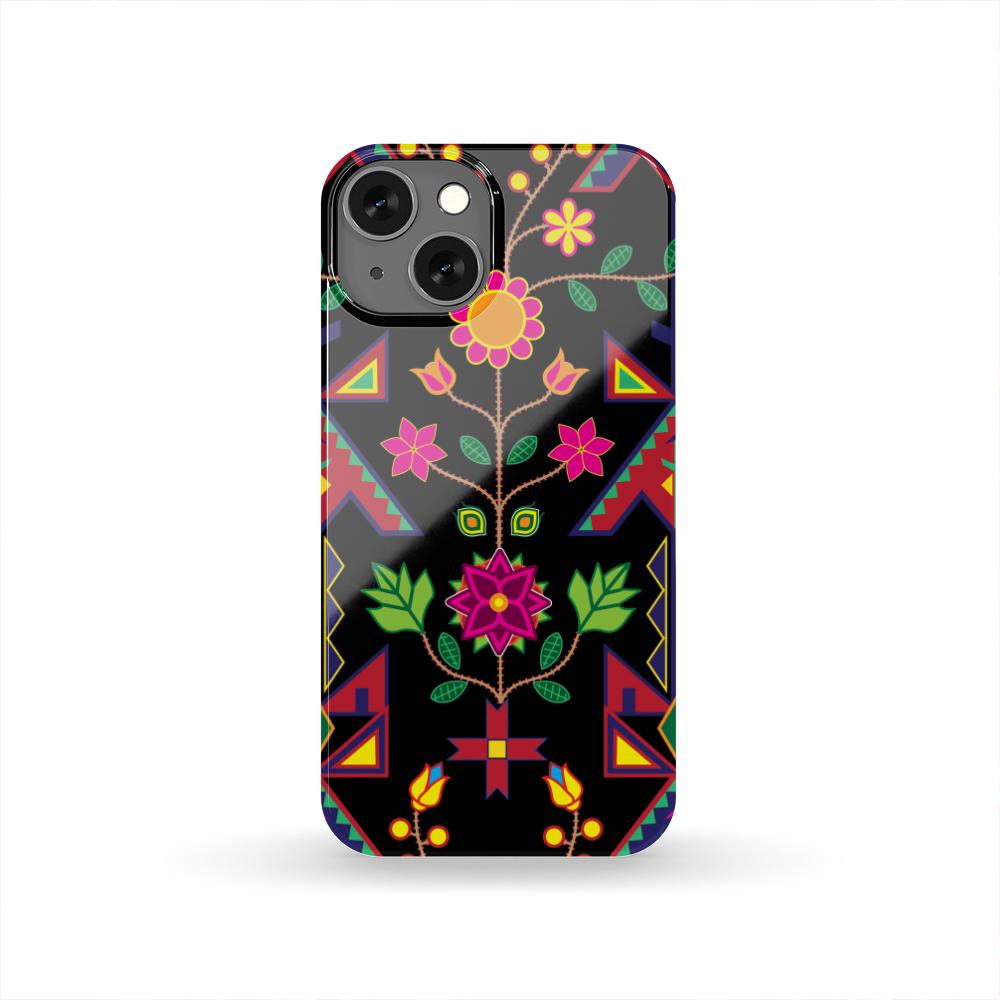 Geometric Floral Spring - Black Phone Case Phone Case wc-fulfillment iPhone 13 