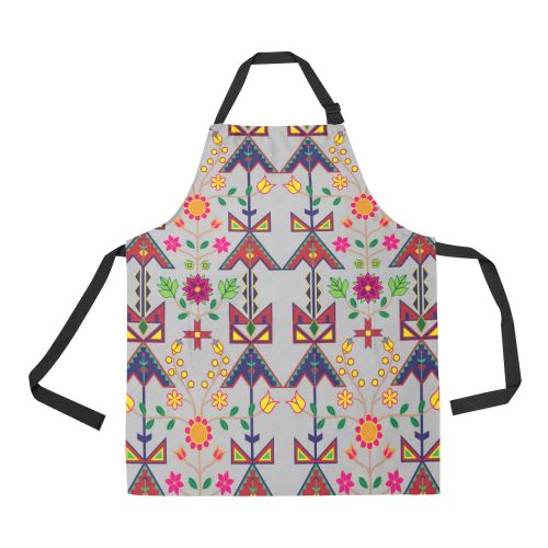 Geometric Floral Spring-Gray All Over Print Apron All Over Print Apron e-joyer 