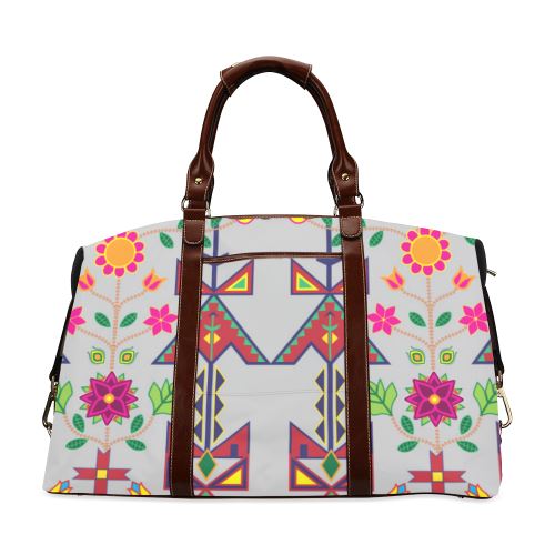 Geometric Floral Spring-Gray Classic Travel Bag (Model 1643) Remake Classic Travel Bags (1643) e-joyer 