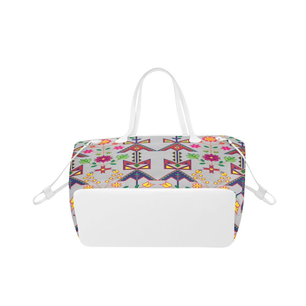 Geometric Floral Spring - Gray Clover Canvas Tote Bag (Model 1661) Clover Canvas Tote Bag (1661) e-joyer 