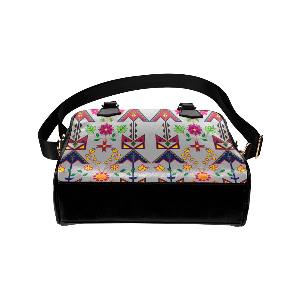 Geometric Floral Spring-Gray Shoulder Handbag (Model 1634) Shoulder Handbags (1634) e-joyer 