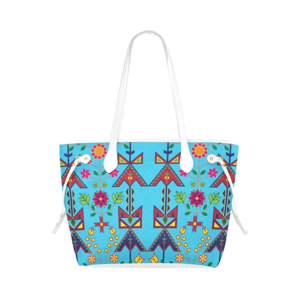 Geometric Floral Spring - Sky Blue Clover Canvas Tote Bag (Model 1661) Clover Canvas Tote Bag (1661) e-joyer 