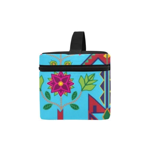 Geometric Floral Spring-Sky Blue Cosmetic Bag/Large (Model 1658) Cosmetic Bag e-joyer 