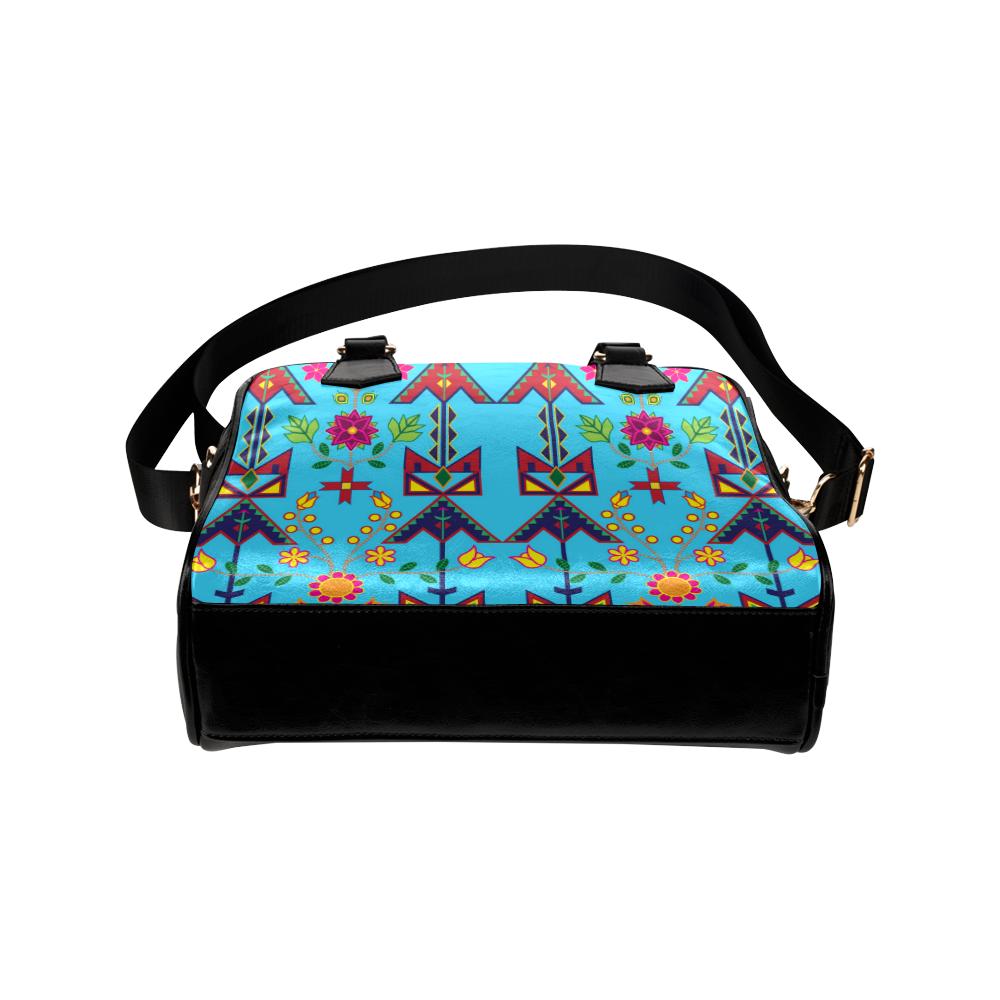 Geometric Floral Spring-SKy Blue Shoulder Handbag (Model 1634) Shoulder Handbags (1634) e-joyer 