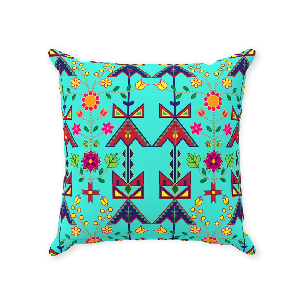 Geometric Floral Spring-Sky Throw Pillows 49 Dzine With Zipper Poly Twill 14x14 inch