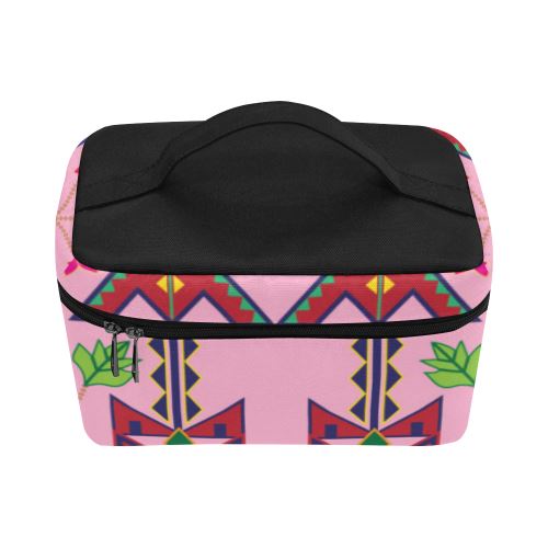 Geometric Floral Spring-Sunset Cosmetic Bag/Large (Model 1658) Cosmetic Bag e-joyer 