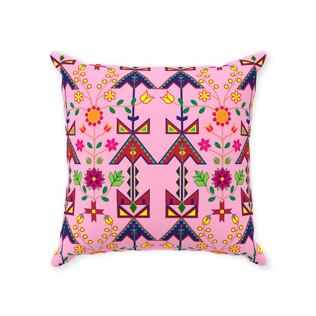 Geometric Floral Spring - Sunset Throw Pillows 49 Dzine With Zipper Poly Twill 14x14 inch