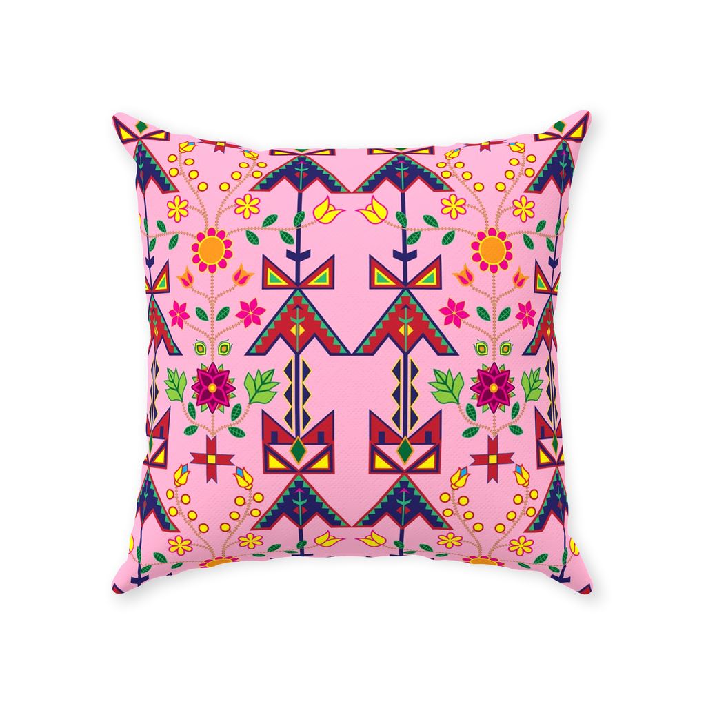 Geometric Floral Spring - Sunset Throw Pillows 49 Dzine With Zipper Poly Twill 18x18 inch