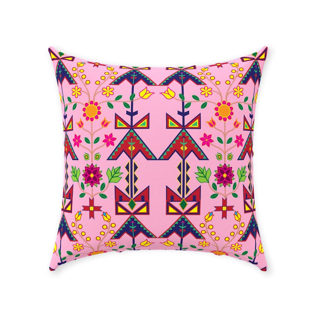 Geometric Floral Spring - Sunset Throw Pillows 49 Dzine Without Zipper Spun Polyester 18x18 inch