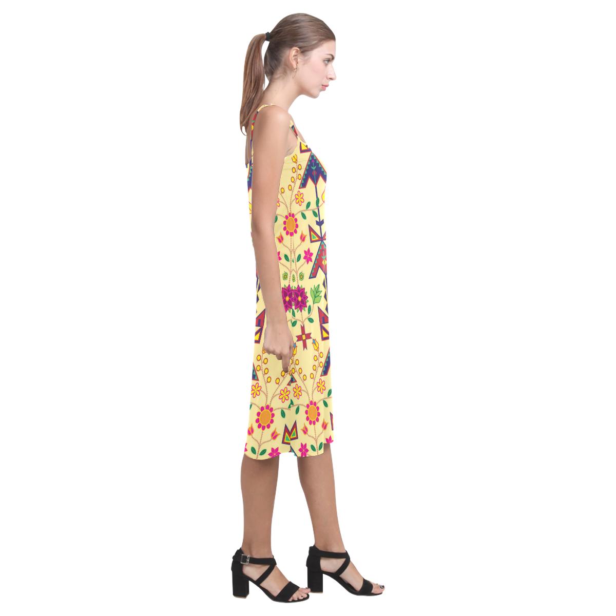 Geometric Floral Spring - Vanilla Alcestis Slip Dress (Model D05) Alcestis Slip Dress (D05) e-joyer 