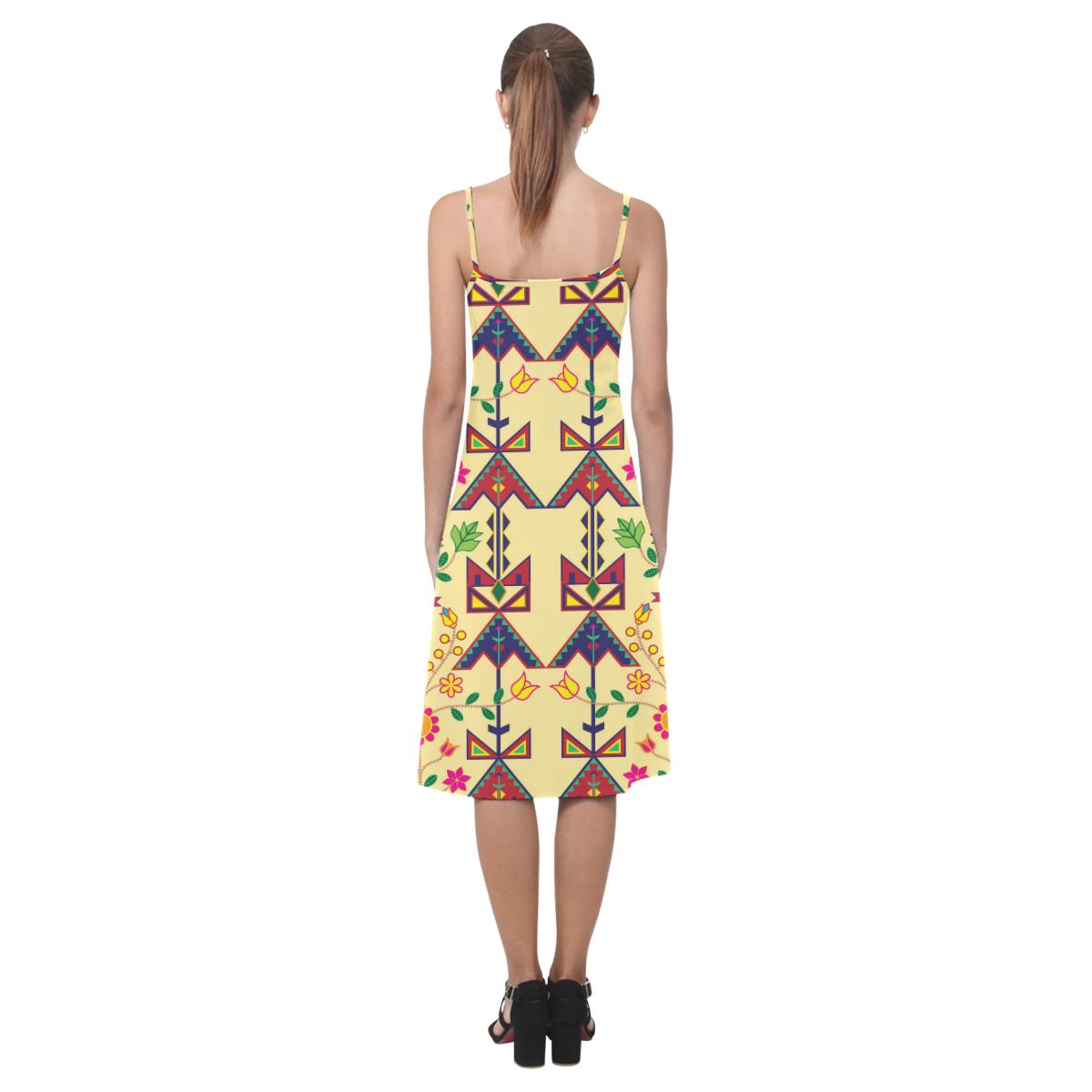 Geometric Floral Spring - Vanilla Alcestis Slip Dress (Model D05) Alcestis Slip Dress (D05) e-joyer 