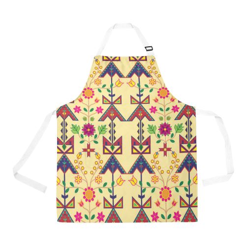 Geometric Floral Spring-Vanilla All Over Print Apron All Over Print Apron e-joyer 