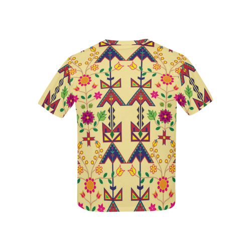 Geometric Floral Spring-Vanilla All Over Print T-shirt for Kid (USA Size) (Model T40) All Over Print T-shirt for Kid (T40) e-joyer 