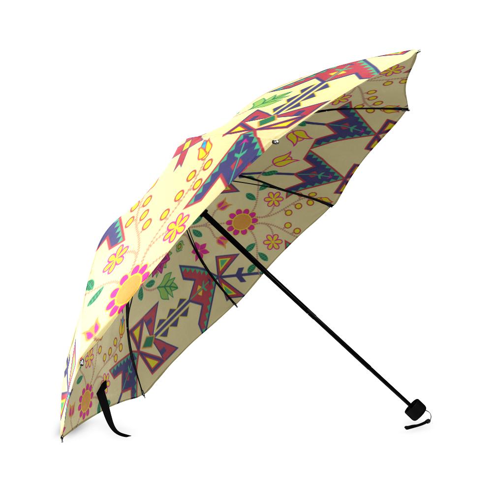 Geometric Floral Spring-Vanilla Foldable Umbrella Foldable Umbrella e-joyer 