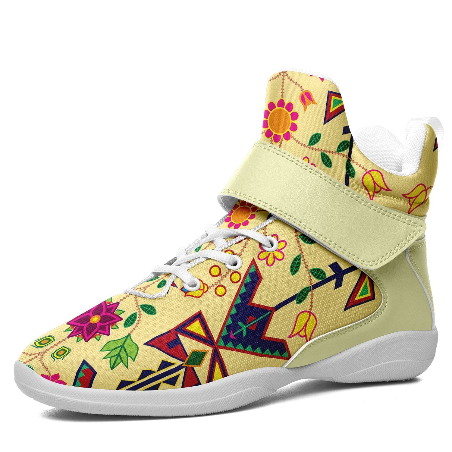 Geometric Floral Spring Vanilla Ipottaa Basketball / Sport High Top Shoes 49 Dzine 