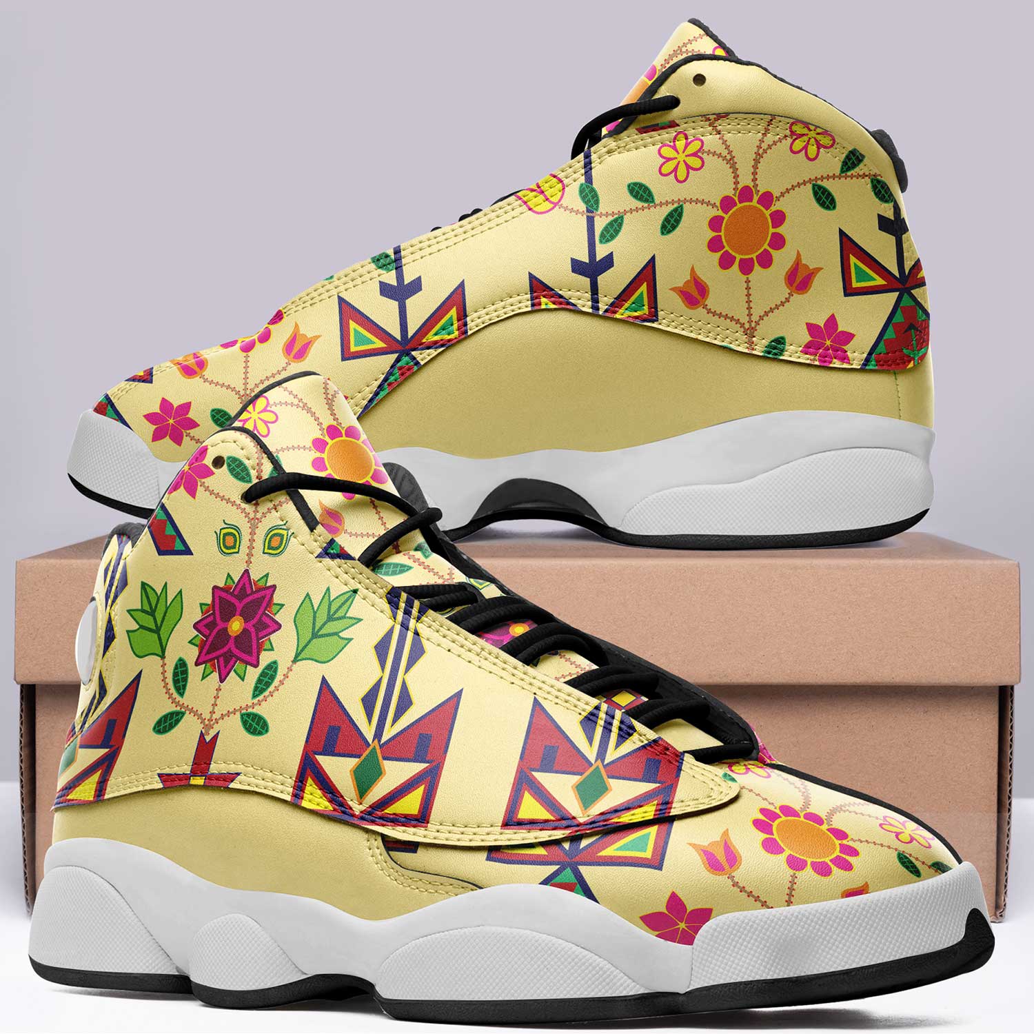 Geometric Floral Spring Vanilla Isstsokini Athletic Shoes Herman 