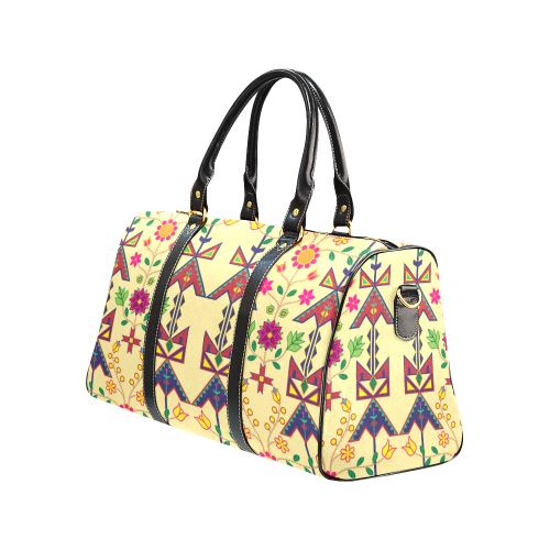 Geometric Floral Spring-Vanilla New Waterproof Travel Bag/Large (Model 1639) Waterproof Travel Bags (1639) e-joyer 