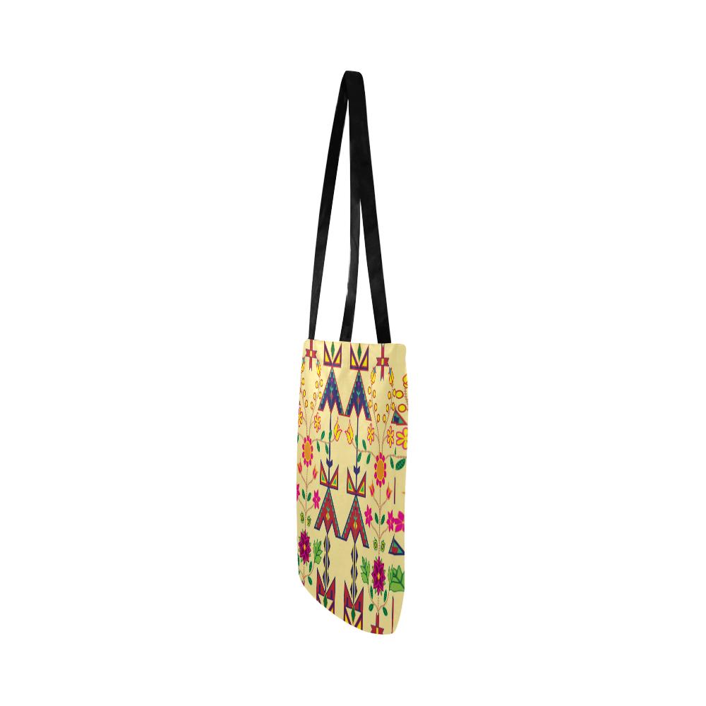 Geometric Floral Spring-Vanilla Reusable Shopping Bag Model 1660 (Two sides) Shopping Tote Bag (1660) e-joyer 