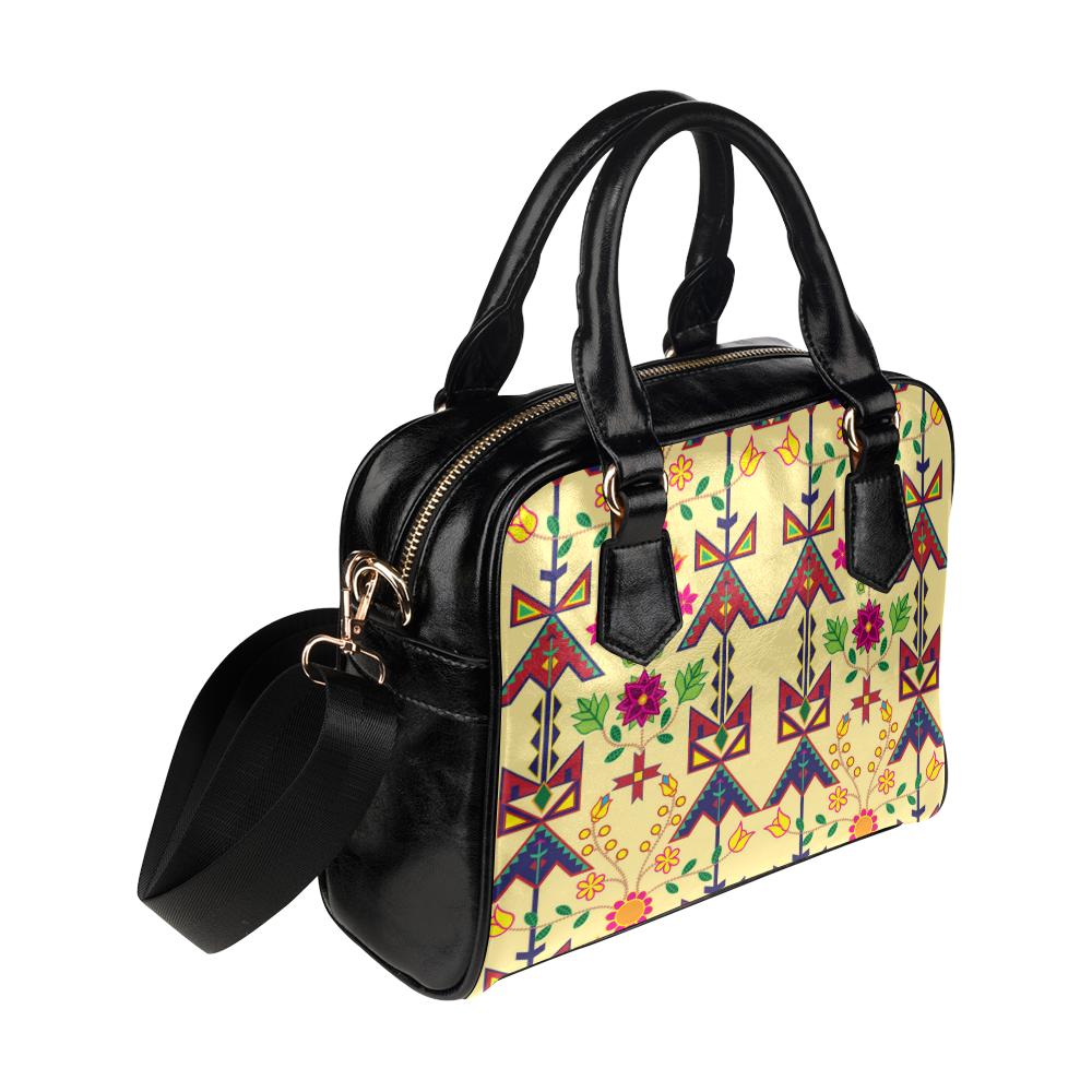 Geometric Floral Spring-Vanilla Shoulder Handbag (Model 1634) Shoulder Handbags (1634) e-joyer 