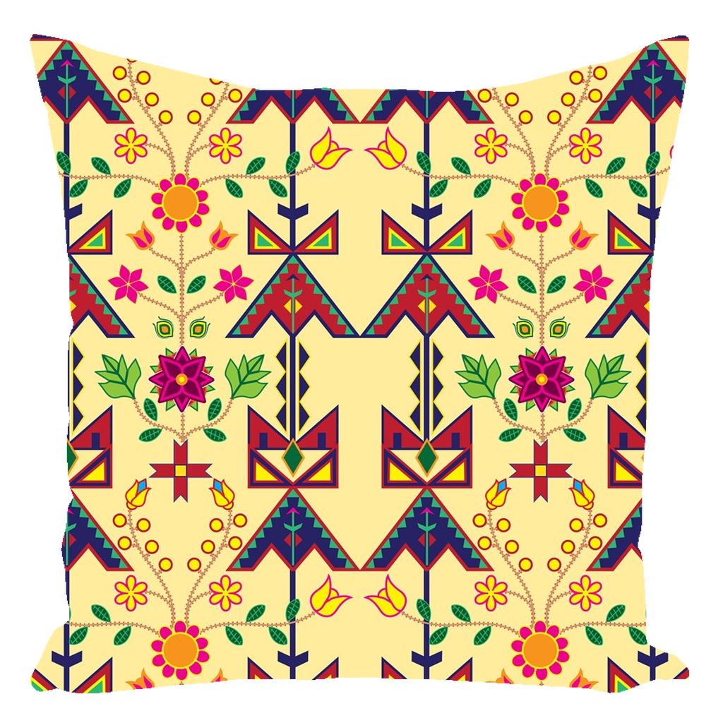 Geometric Floral Spring-Vanilla Throw Pillows 49 Dzine 