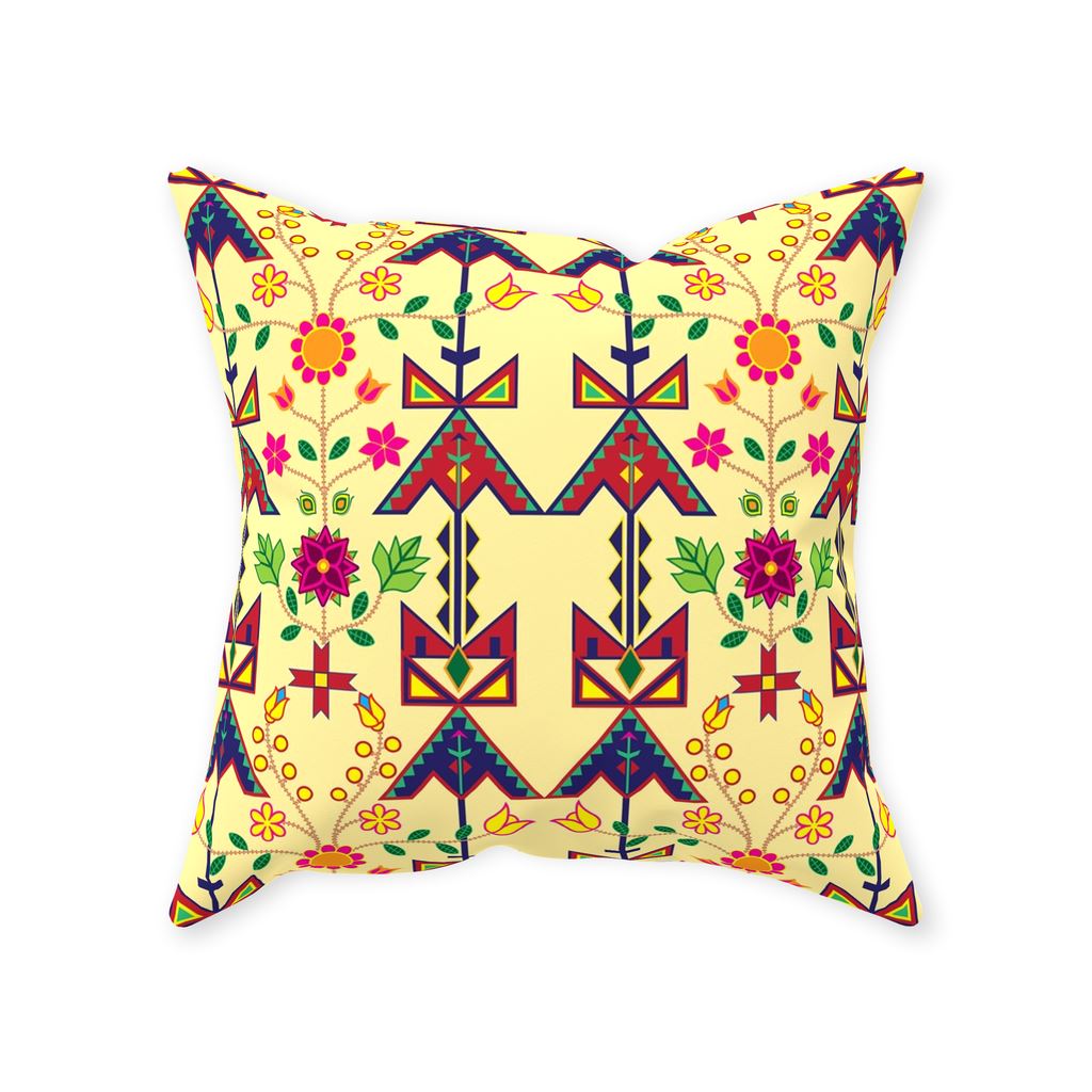 Geometric Floral Spring-Vanilla Throw Pillows 49 Dzine 