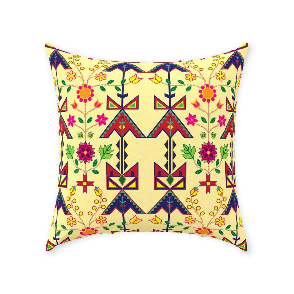 Geometric Floral Spring-Vanilla Throw Pillows 49 Dzine 