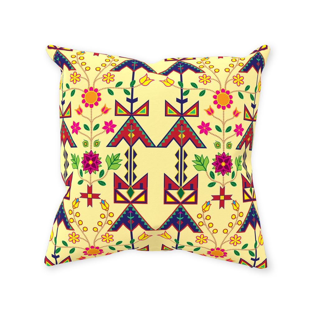 Geometric Floral Spring-Vanilla Throw Pillows 49 Dzine 