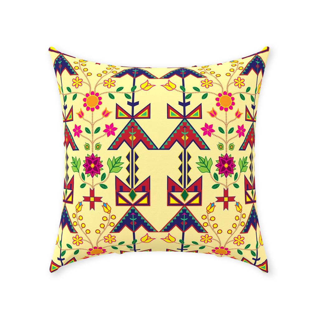 Geometric Floral Spring-Vanilla Throw Pillows 49 Dzine 