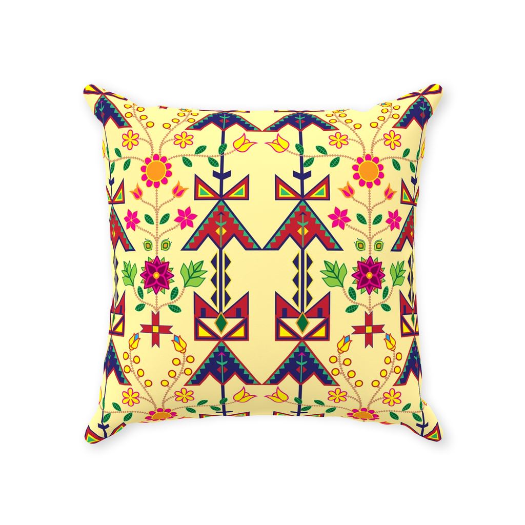 Geometric Floral Spring-Vanilla Throw Pillows 49 Dzine 