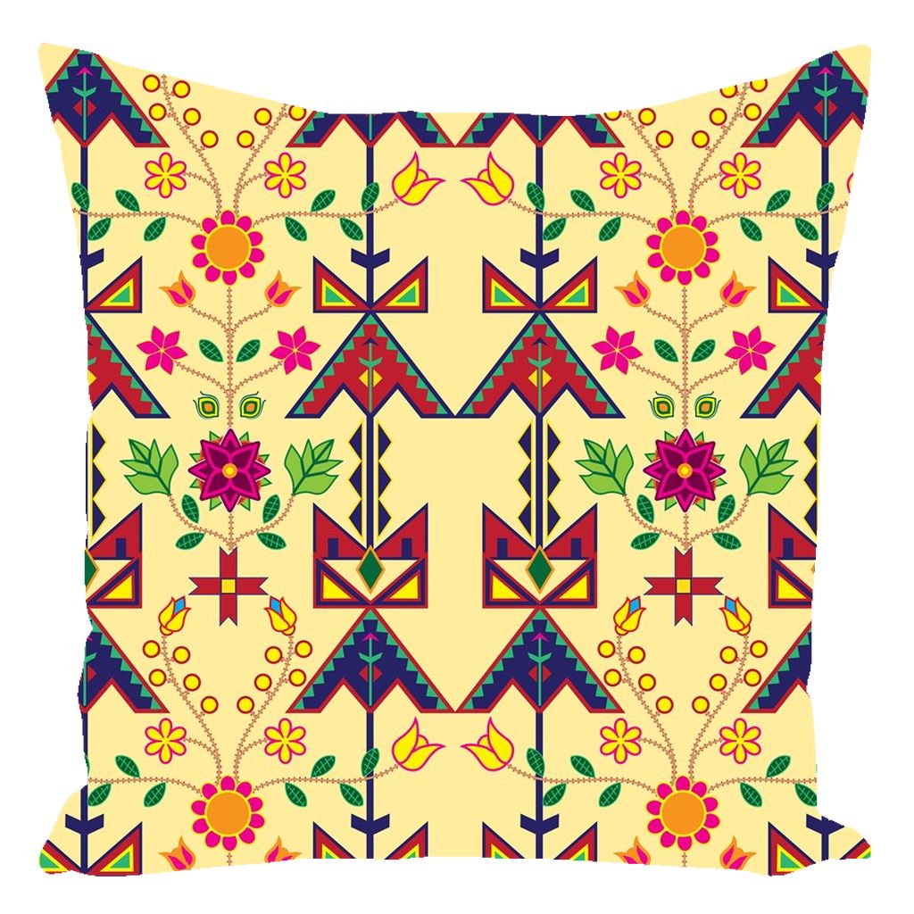 Geometric Floral Spring-Vanilla Throw Pillows 49 Dzine With Zipper Spun Polyester 16x16 inch