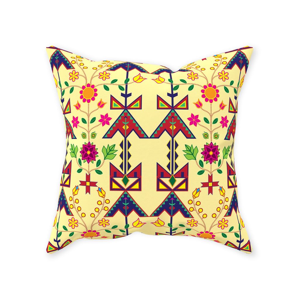 Geometric Floral Spring-Vanilla Throw Pillows 49 Dzine Without Zipper Spun Polyester 16x16 inch