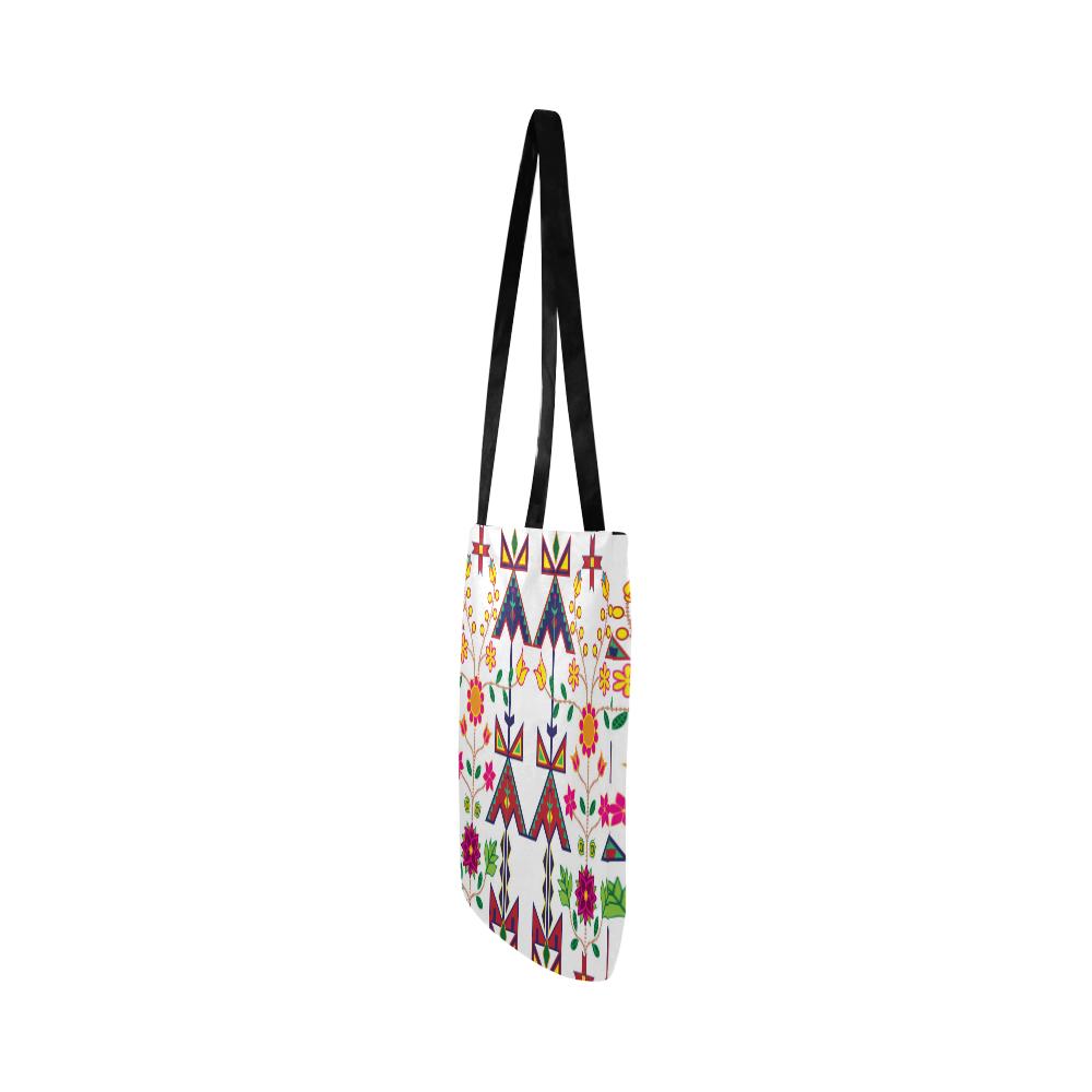 Geometric Floral Spring-White Reusable Shopping Bag Model 1660 (Two sides) Shopping Tote Bag (1660) e-joyer 