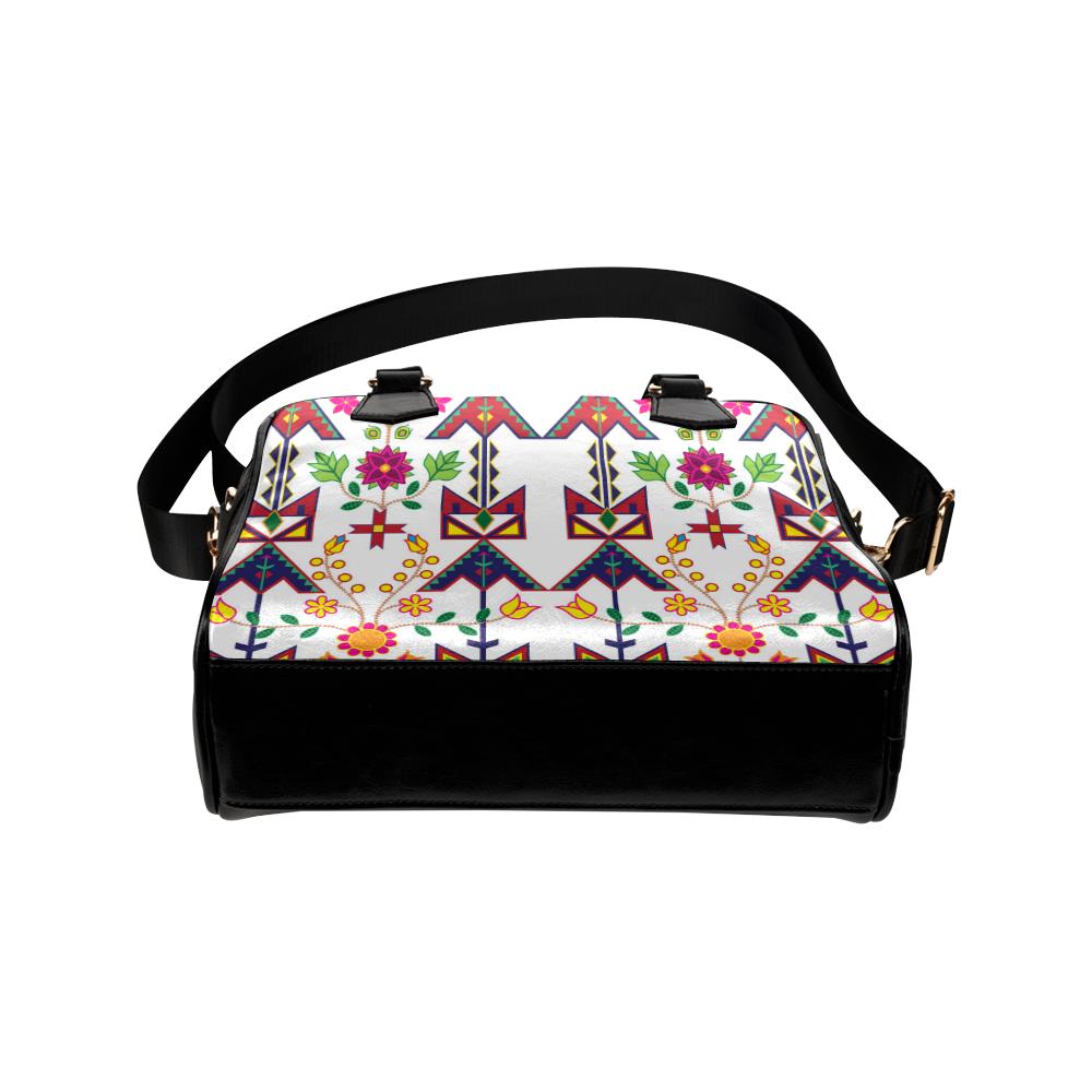 Geometric Floral Spring-White Shoulder Handbag (Model 1634) Shoulder Handbags (1634) e-joyer 