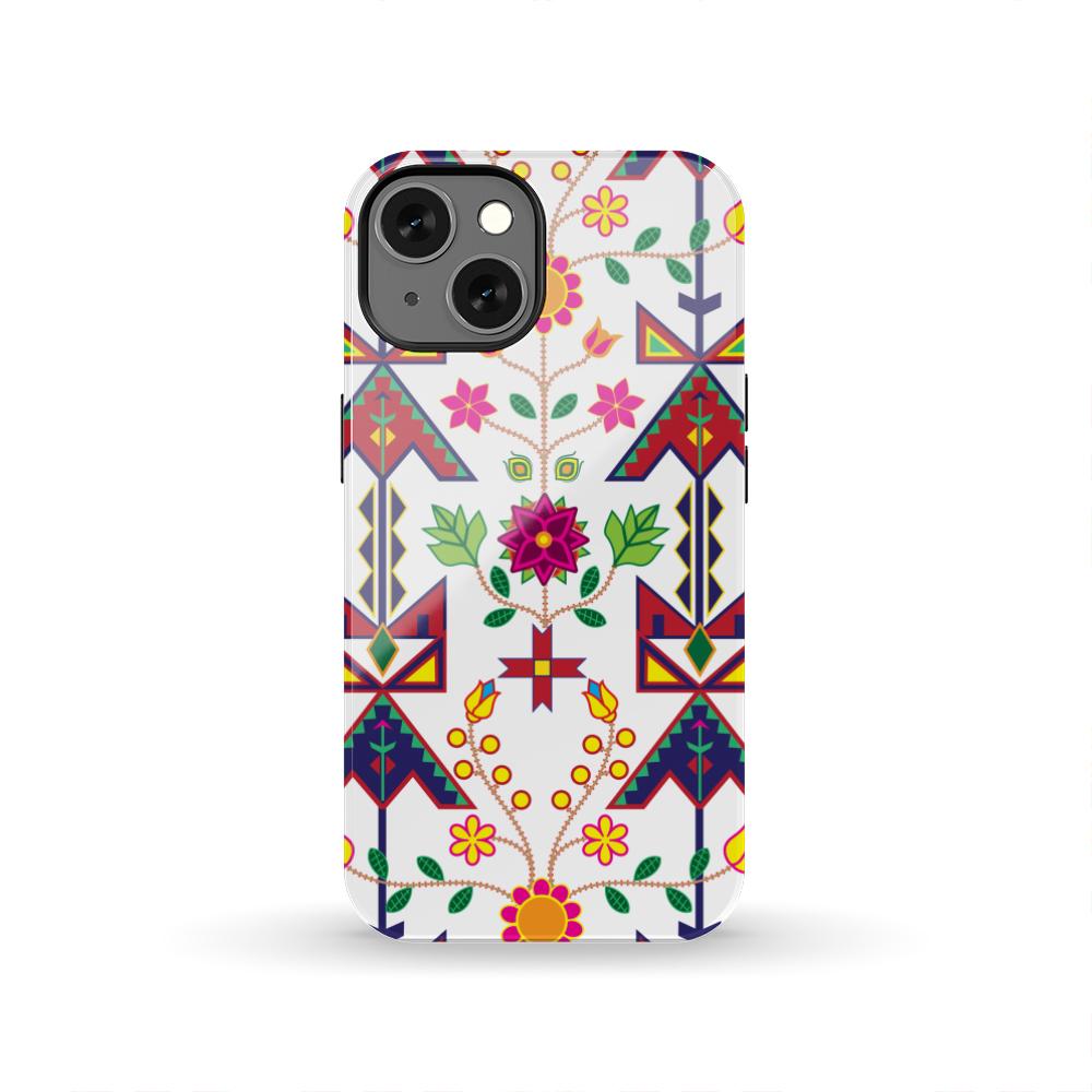 Geometric Floral Spring - White Tough Case Tough Case wc-fulfillment iPhone 13 