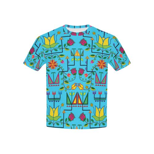 Geometric Floral Summer All Over Print T-shirt for Kid (USA Size) (Model T40) All Over Print T-shirt for Kid (T40) e-joyer 