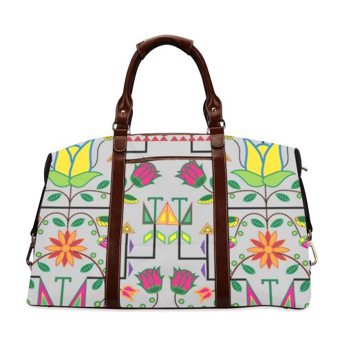 Geometric Floral Summer-Gray Classic Travel Bag (Model 1643) Remake Classic Travel Bags (1643) e-joyer 