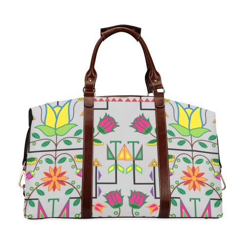 Geometric Floral Summer-Gray Classic Travel Bag (Model 1643) Remake Classic Travel Bags (1643) e-joyer 