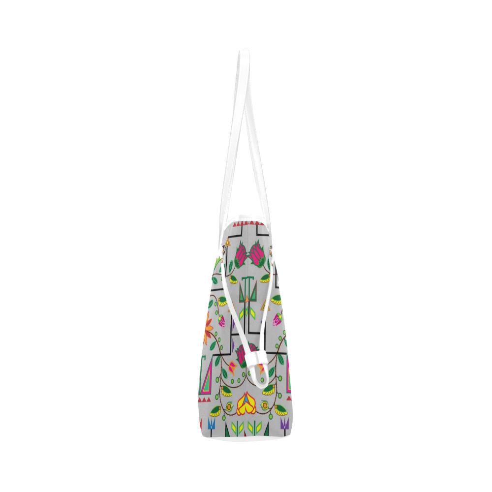 Geometric Floral Summer - Gray Clover Canvas Tote Bag (Model 1661) Clover Canvas Tote Bag (1661) e-joyer 