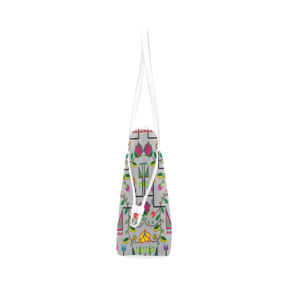 Geometric Floral Summer - Gray Clover Canvas Tote Bag (Model 1661) Clover Canvas Tote Bag (1661) e-joyer 