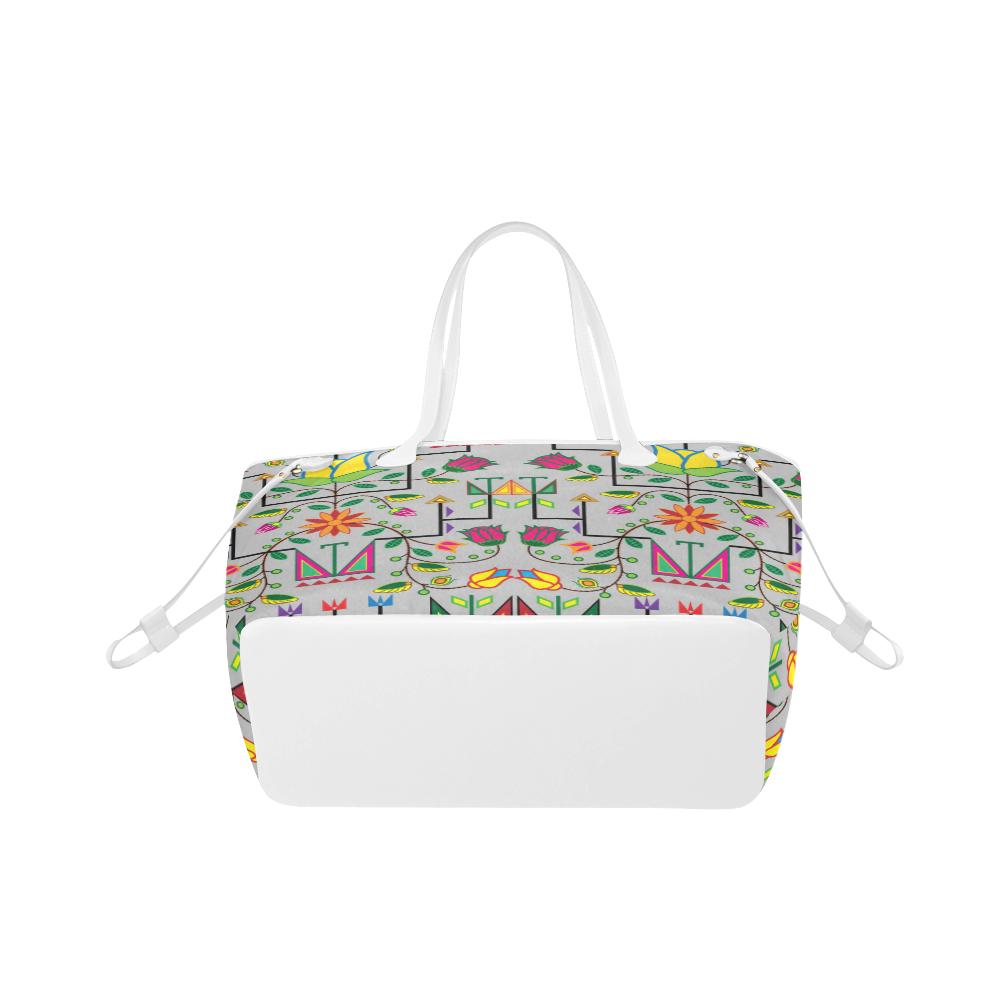 Geometric Floral Summer - Gray Clover Canvas Tote Bag (Model 1661) Clover Canvas Tote Bag (1661) e-joyer 