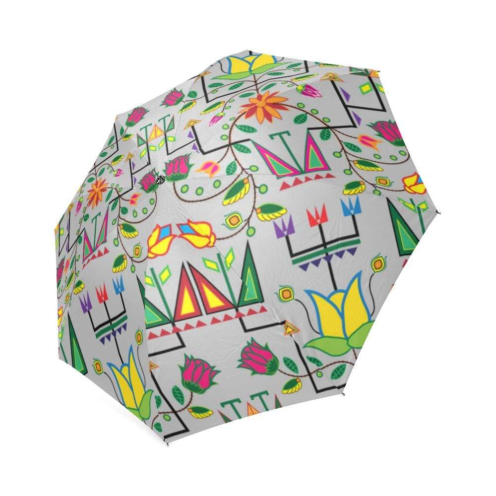 Geometric Floral Summer-Gray Foldable Umbrella Foldable Umbrella e-joyer 