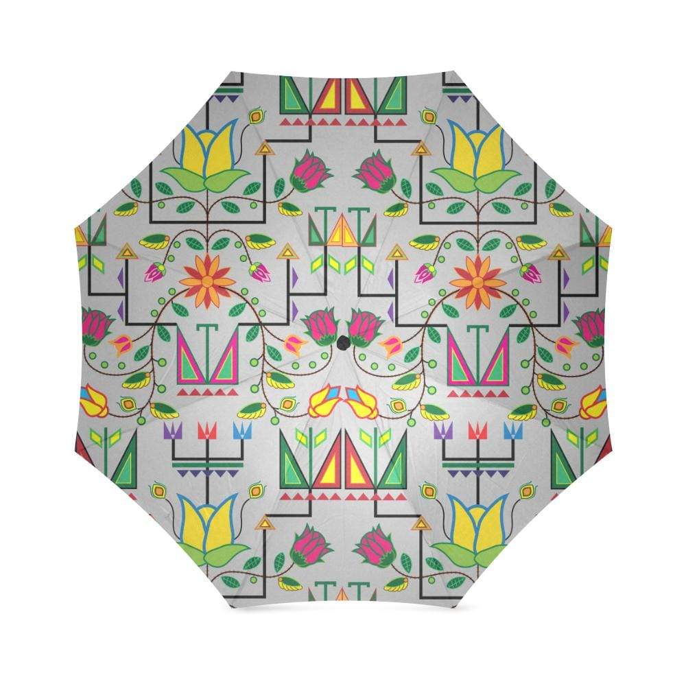 Geometric Floral Summer-Gray Foldable Umbrella Foldable Umbrella e-joyer 