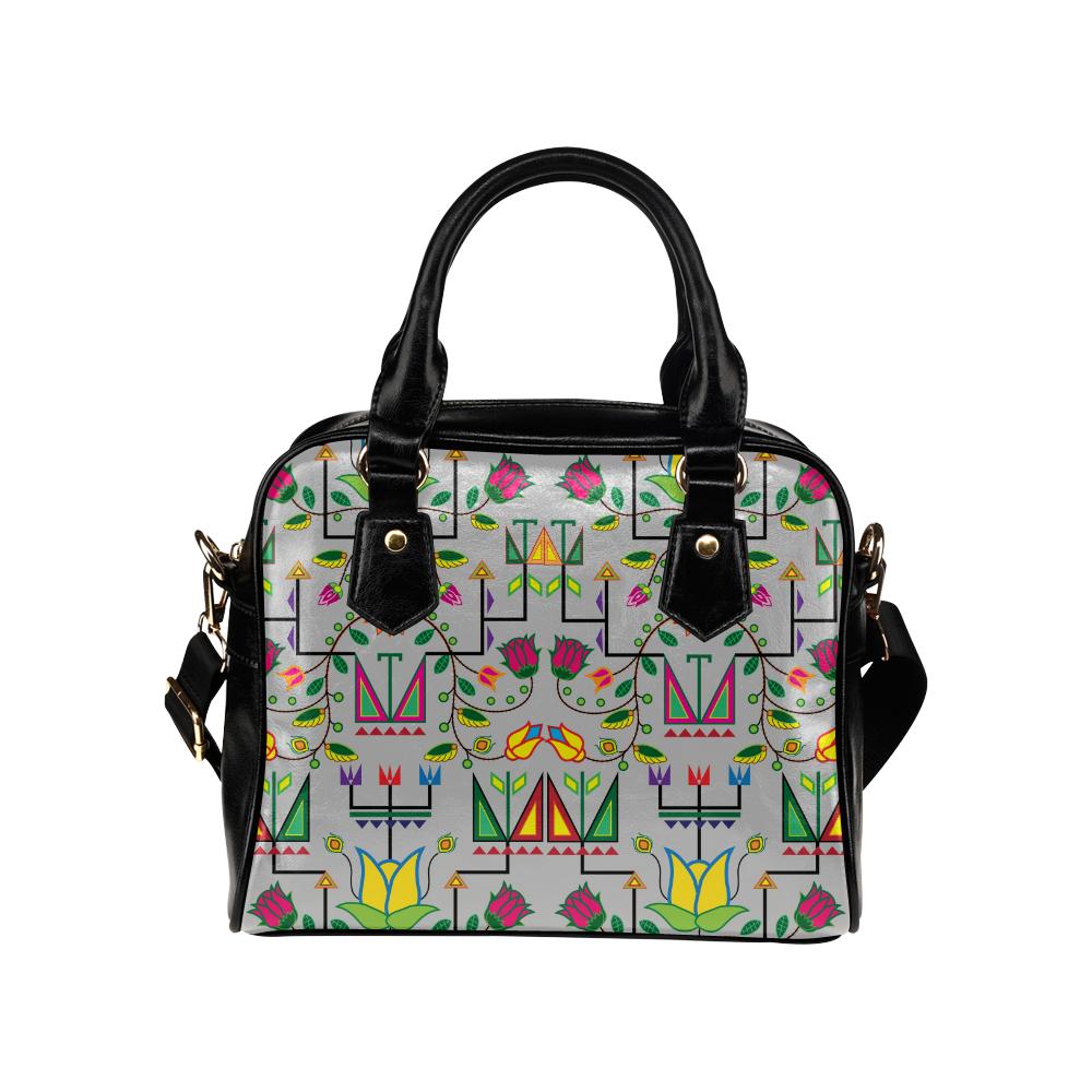 Geometric Floral Summer-Gray Shoulder Handbag (Model 1634) Shoulder Handbags (1634) e-joyer 