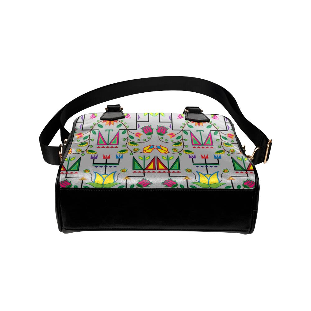 Geometric Floral Summer-Gray Shoulder Handbag (Model 1634) Shoulder Handbags (1634) e-joyer 