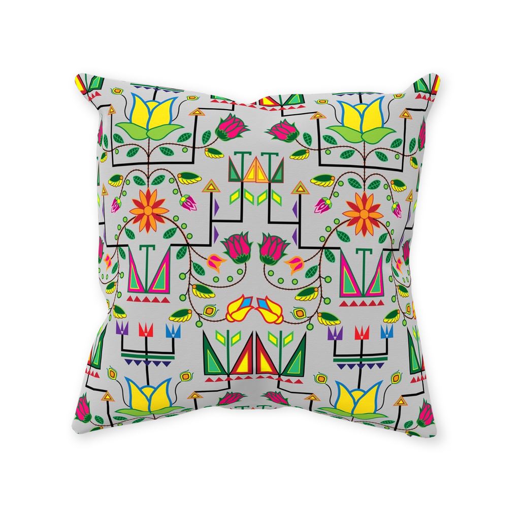 Geometric Floral Summer Gray Throw Pillows 49 Dzine With Zipper Spun Polyester 14x14 inch